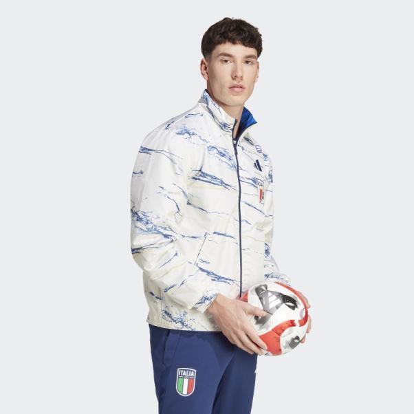 Veste Réversible Adidas Italy Anthem Bleue