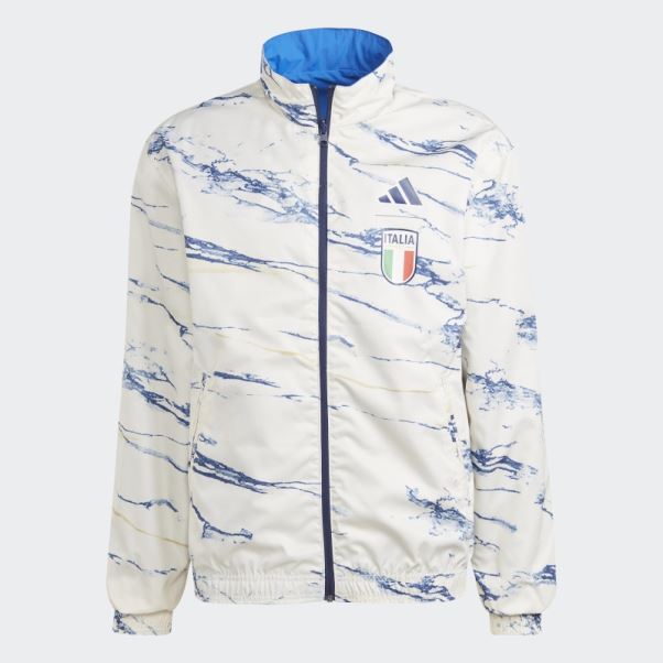 Veste Réversible Adidas Italy Anthem Bleue
