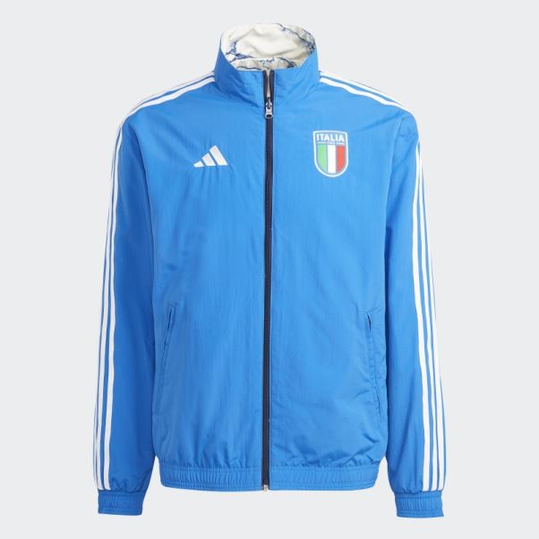 Veste Réversible Adidas Italy Anthem Bleue