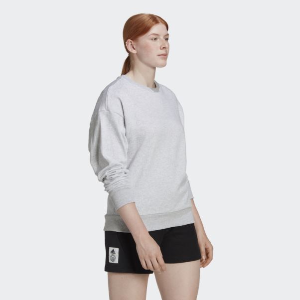 Sweat Ample Studio Lounge Gris Clair Chiné Adidas
