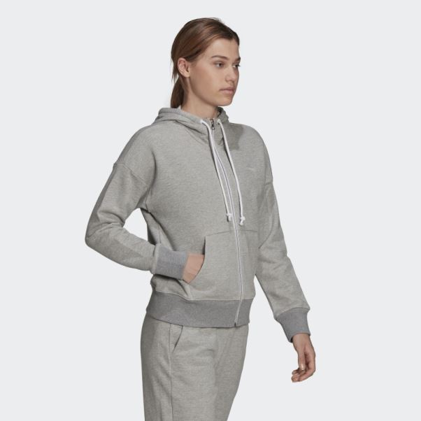 Sweat à Capuche Zippé Adidas Sportswear Stadium Gris Moyen