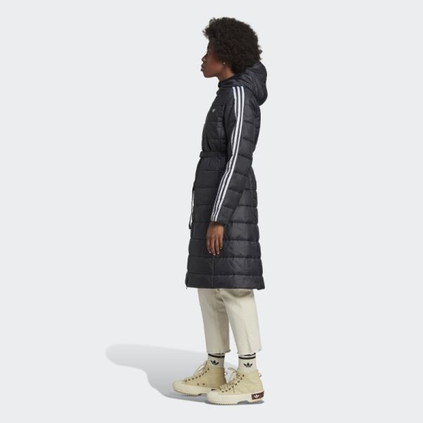 Veste Longue Slim à Capuche Premium Noir Adidas