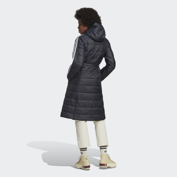 Veste Longue Slim à Capuche Premium Noir Adidas