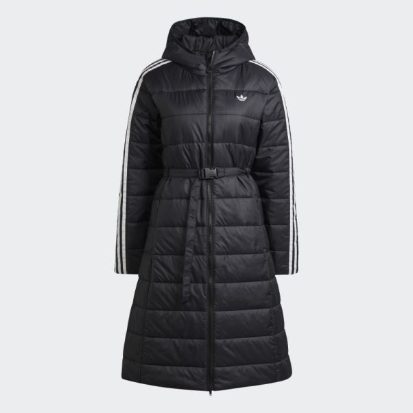 Veste Longue Slim à Capuche Premium Noir Adidas