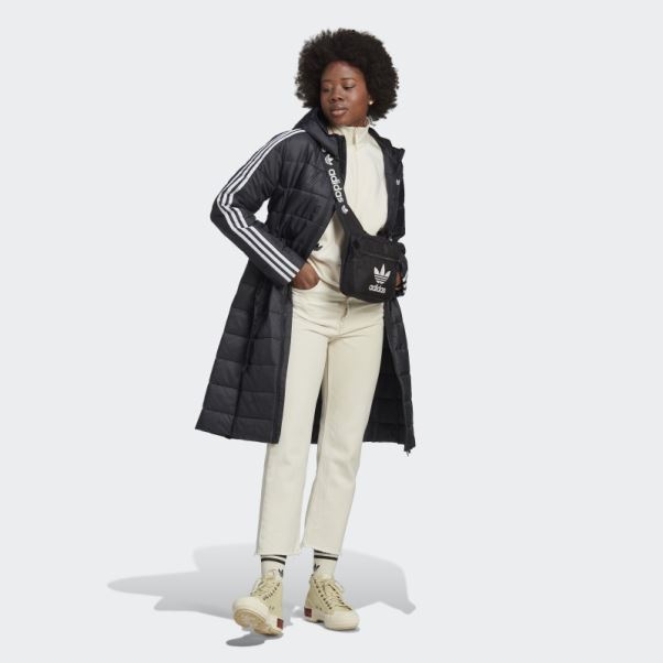 Veste Longue Slim à Capuche Premium Noir Adidas