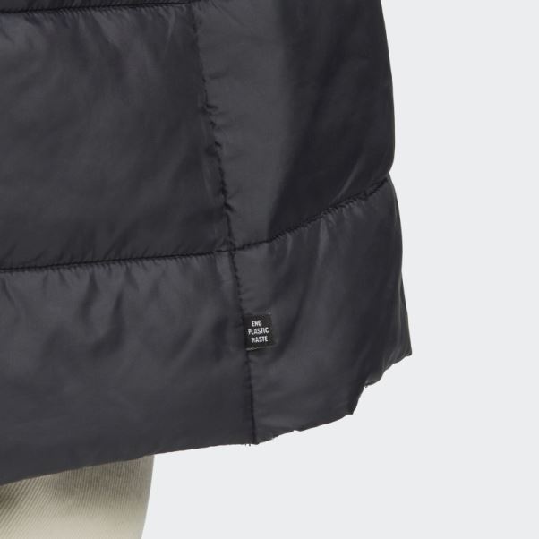 Veste Longue Slim à Capuche Premium Noir Adidas