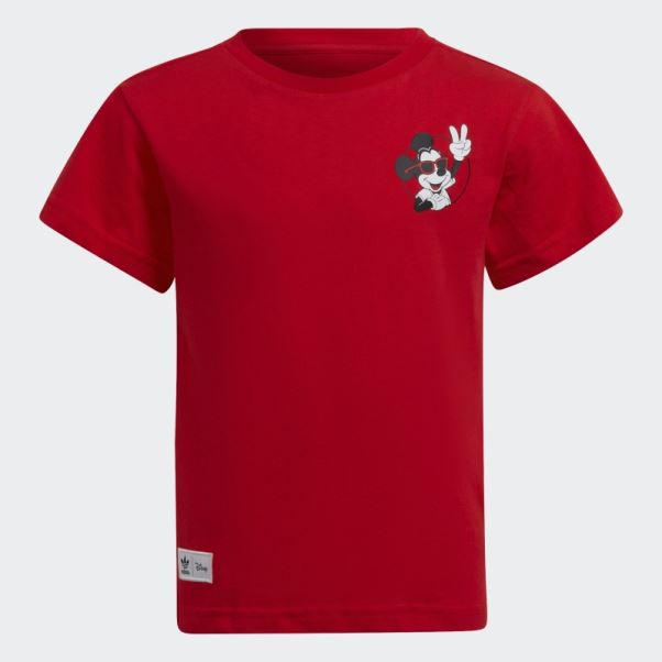 Tee Shirt Disney Mickey Et Ses Amis Rouge Adidas