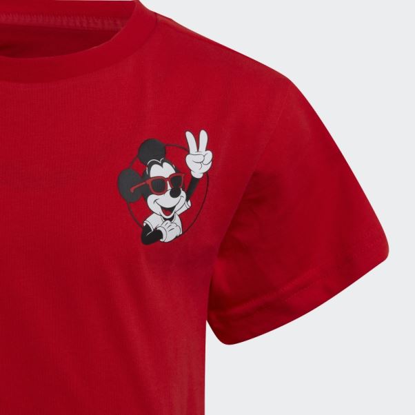 Tee Shirt Disney Mickey Et Ses Amis Rouge Adidas