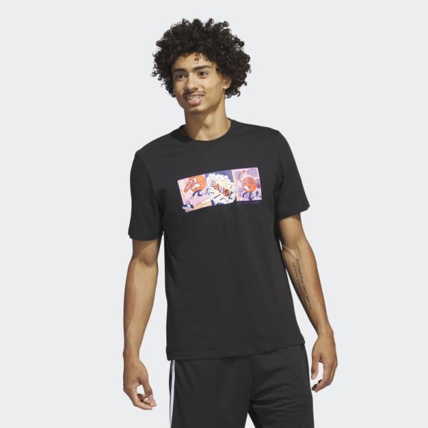 T-shirt Graphique Adidas Lil' Stripe Basketball Noir