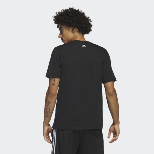T-shirt Graphique Adidas Lil' Stripe Basketball Noir