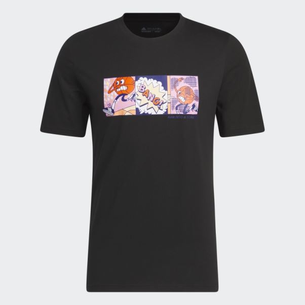 T-shirt Graphique Adidas Lil' Stripe Basketball Noir