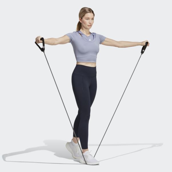 T-shirt D'entraînement Court Adidas Hiit Aeroready Violet Argenté