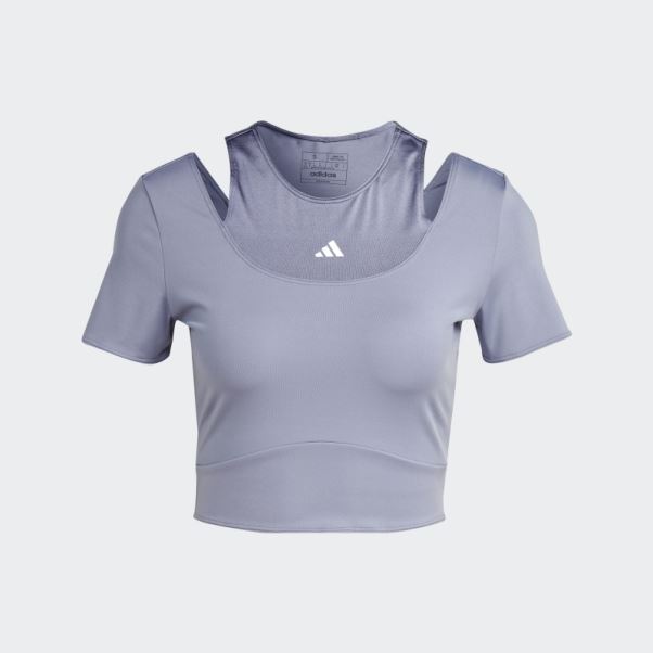 T-shirt D'entraînement Court Adidas Hiit Aeroready Violet Argenté