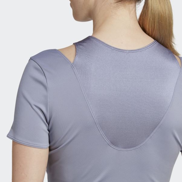 T-shirt D'entraînement Court Adidas Hiit Aeroready Violet Argenté