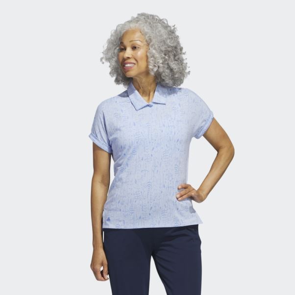 Polo De Golf Imprimé Bleu Adidas Dawn Go-to