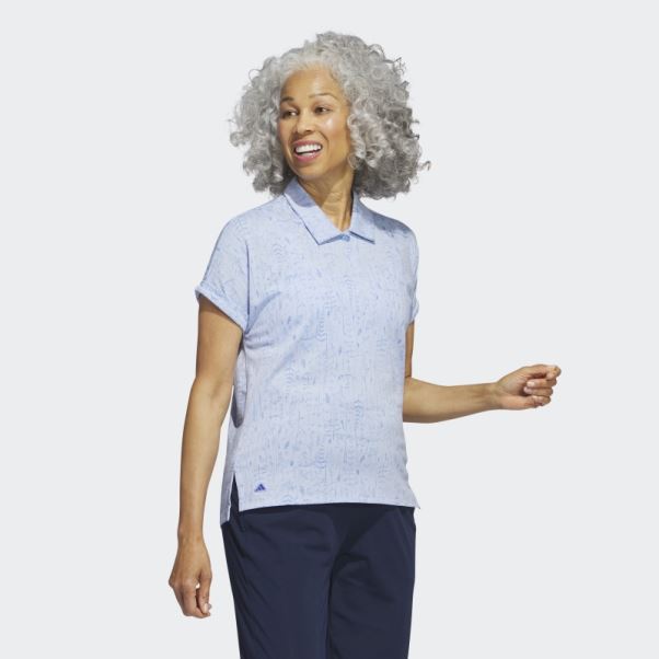 Polo De Golf Imprimé Bleu Adidas Dawn Go-to