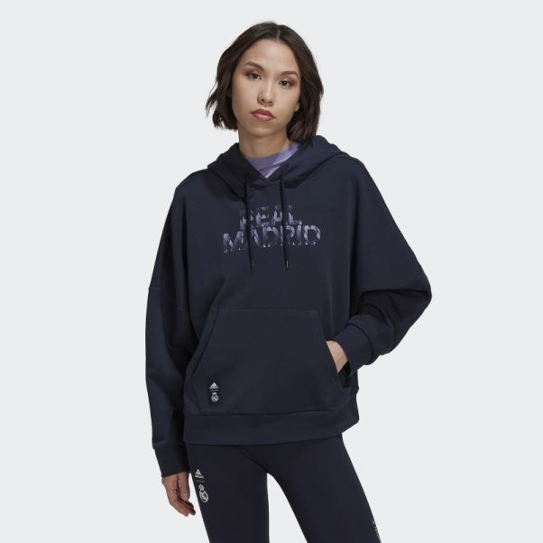 Sweat à Capuche Adidas Real Madrid Bleu Nuit