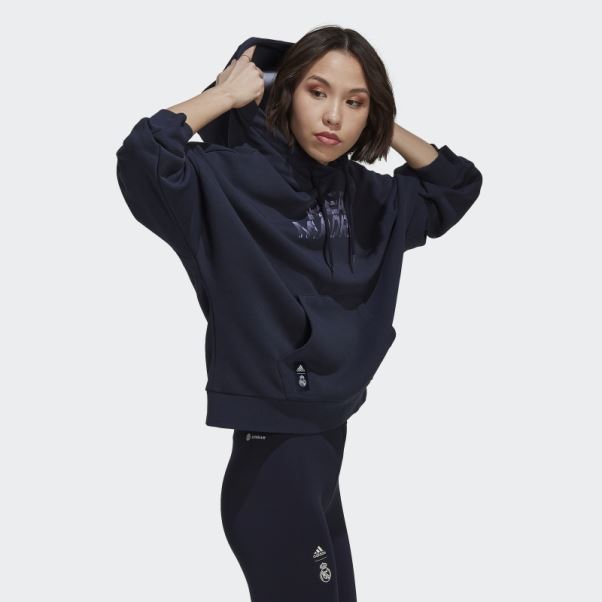 Sweat à Capuche Adidas Real Madrid Bleu Nuit