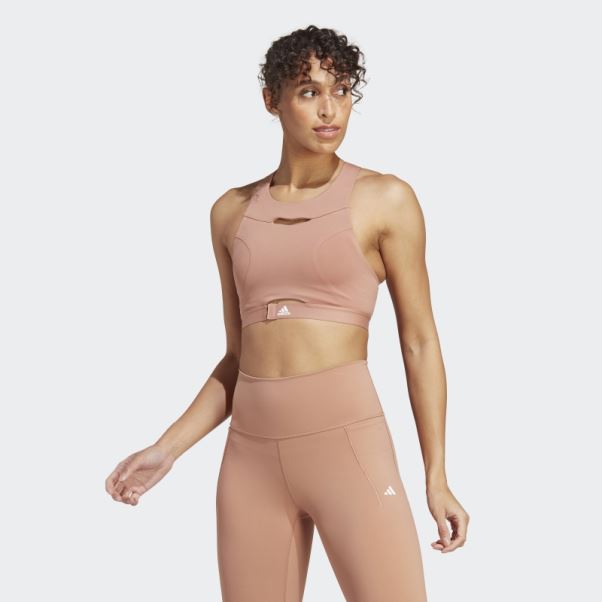 Brassière à Maintien Moyen Adidas Powerimpact Luxe Training Terre Battue
