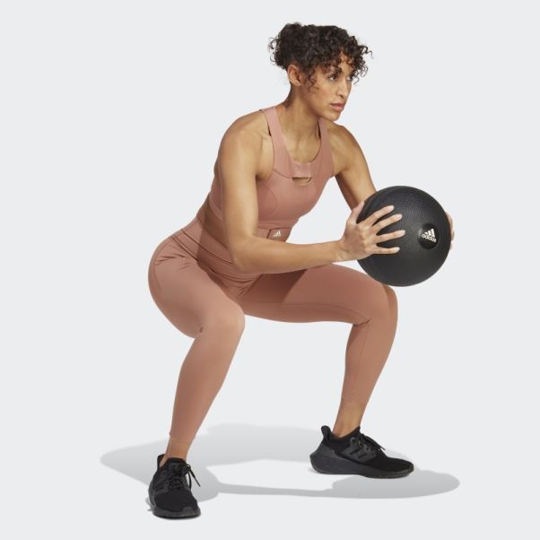 Brassière à Maintien Moyen Adidas Powerimpact Luxe Training Terre Battue