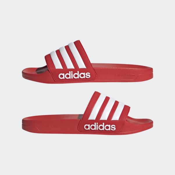Claquettes De Douche Adidas Adilette Rouges