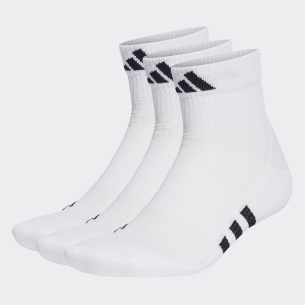 Chaussettes Mi-hautes Matelassées Blanches Performance 3 Paires Adidas