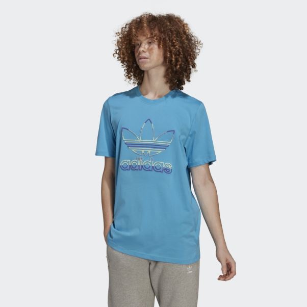 T-shirt Adidas Trèfle Application Sky Rush