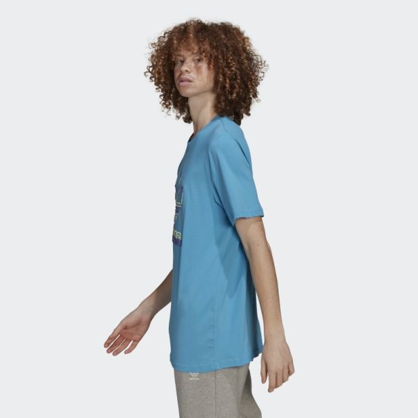 T-shirt Adidas Trèfle Application Sky Rush