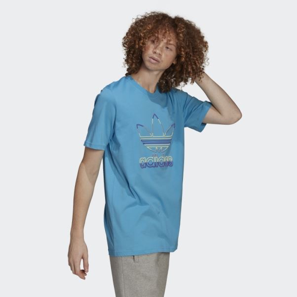 T-shirt Adidas Trèfle Application Sky Rush