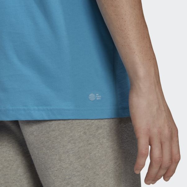T-shirt Adidas Trèfle Application Sky Rush