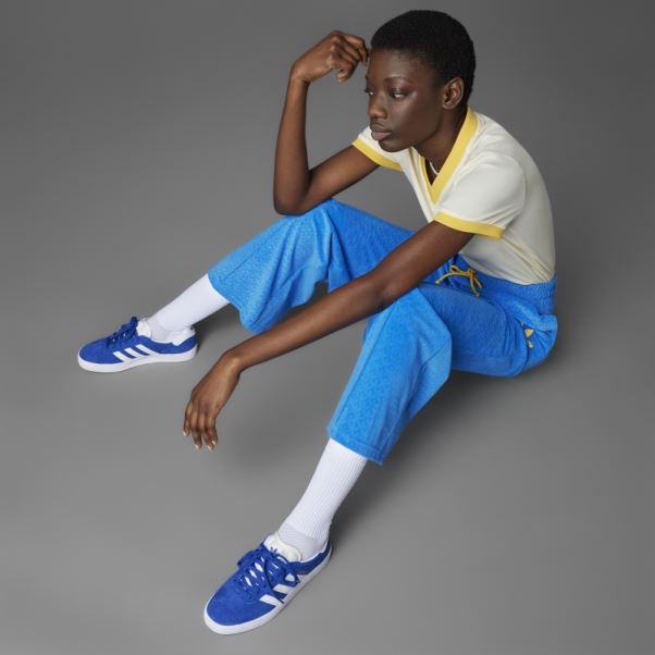Oiseau Bleu Pantalon Adidas Adicolor Heritage Now Velours