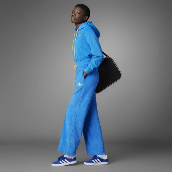 Oiseau Bleu Pantalon Adidas Adicolor Heritage Now Velours