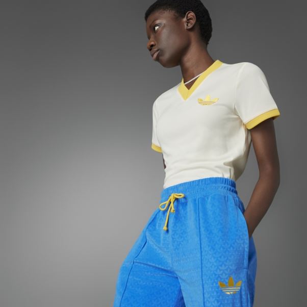 Oiseau Bleu Pantalon Adidas Adicolor Heritage Now Velours