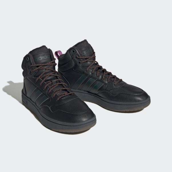 Adidas Hoops 3.0 Mid Lifestyle Basket Classique Doublure En Fourrure Chaussures D'hiver