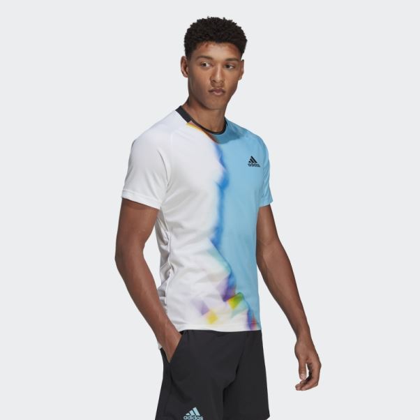 Tee Shirt Tennis Adidas Blanc