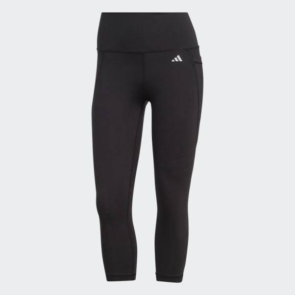 Legging 3/4 Taille Haute Optime Poche Cachette Noir Adidas Fashion