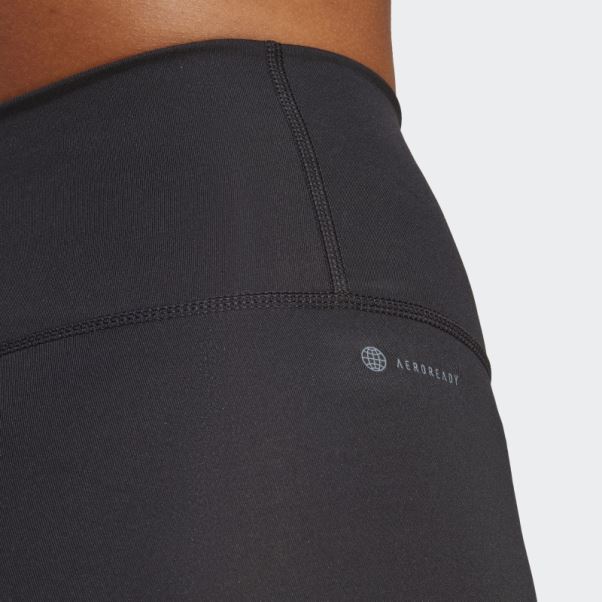 Legging 3/4 Taille Haute Adidas Optime Stash Pocket Noir