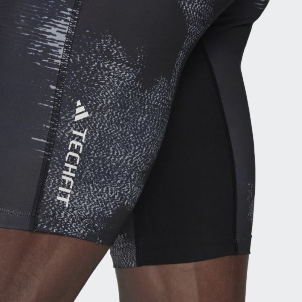 Collants Courts D'entraînement Techfit Allover Print Multicolore Adidas