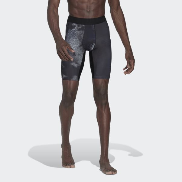 Collant Court D'entrainement Techfit Allover Print Adidas Multicolore