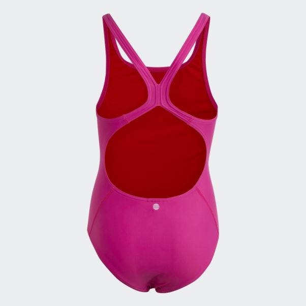 Maillot De Bain Fushia Uni à Petit Logo Adidas
