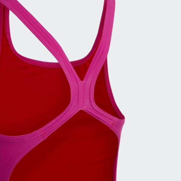Maillot De Bain Fushia Uni à Petit Logo Adidas