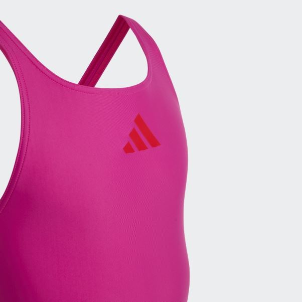 Maillot De Bain Fushia Uni à Petit Logo Adidas