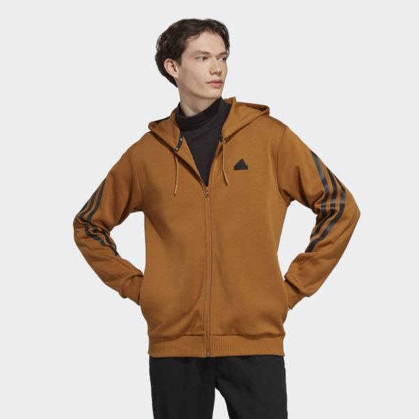 Sweat à Capuche Zippé à 3 Bandes Bronze Future Icons Adidas