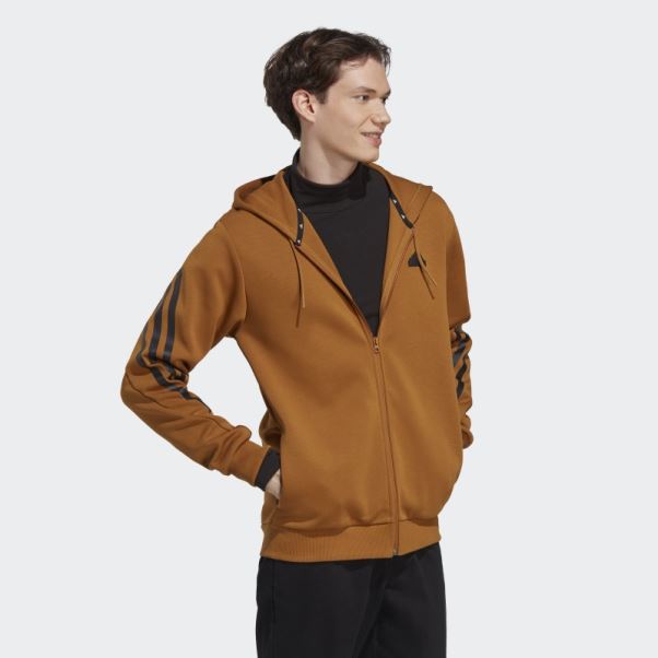 Sweat à Capuche Zippé à 3 Bandes Bronze Future Icons Adidas