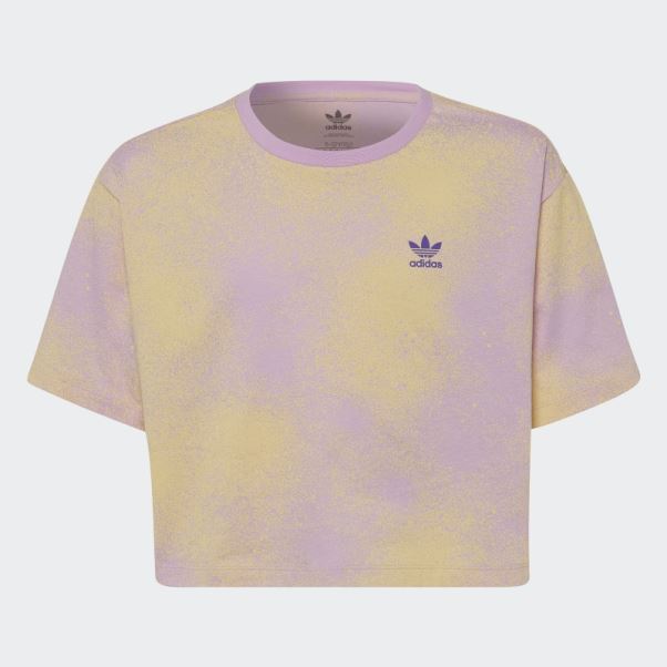 Crop Top Imprimé Graphique Adidas Lilas