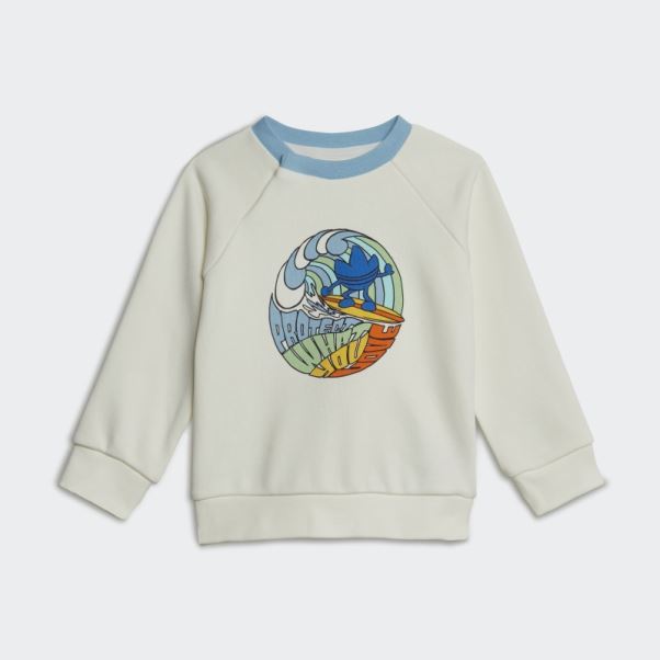 Ensemble Ras Du Cou Adidas Blanc Imprimé Graphique