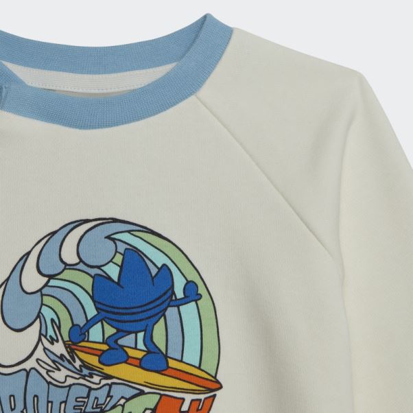 Ensemble Ras Du Cou Adidas Blanc Imprimé Graphique