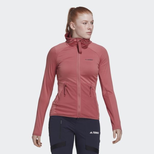 Veste De Randonnée à Capuche Terrex Tech Flooce Light Adidas Rouge