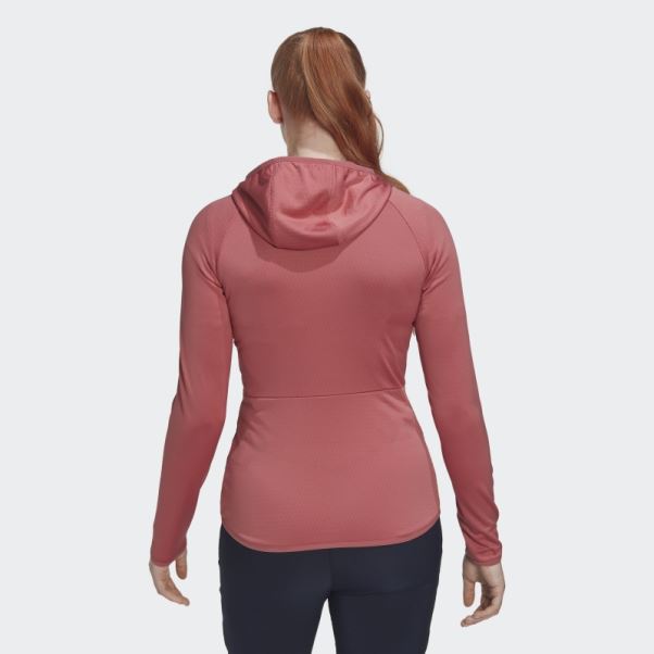 Veste De Randonnée à Capuche Terrex Tech Flooce Light Adidas Rouge