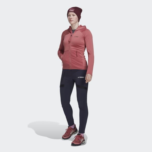 Veste De Randonnée à Capuche Terrex Tech Flooce Light Adidas Rouge